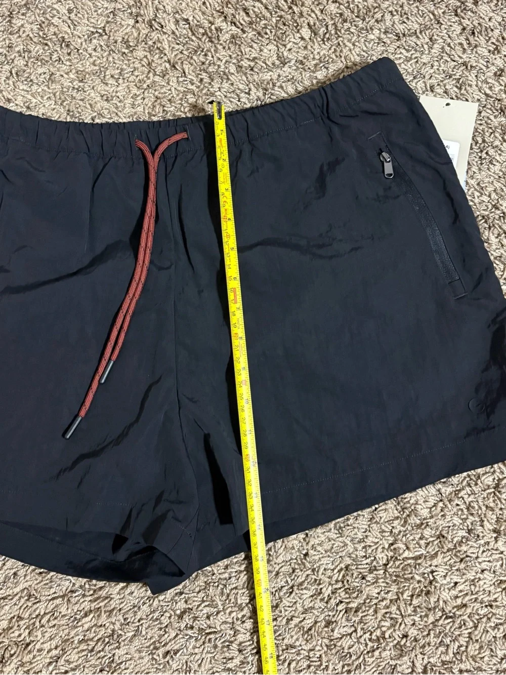 Avia Black Swim Trunks with Rust Drawcord